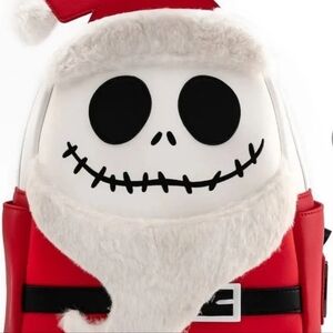 Loungefly Jack Skellington Holiday Plush Backpack - Red & White